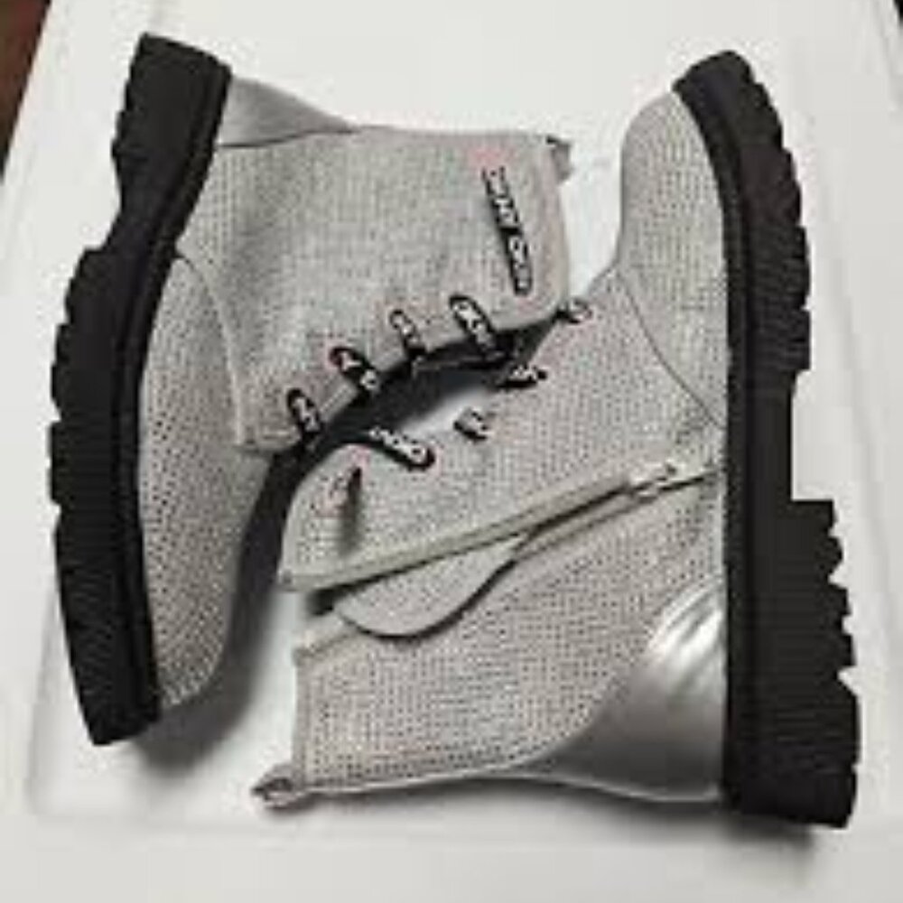 DKNY Rhinestone Combat Boots - Picture 6 of 10